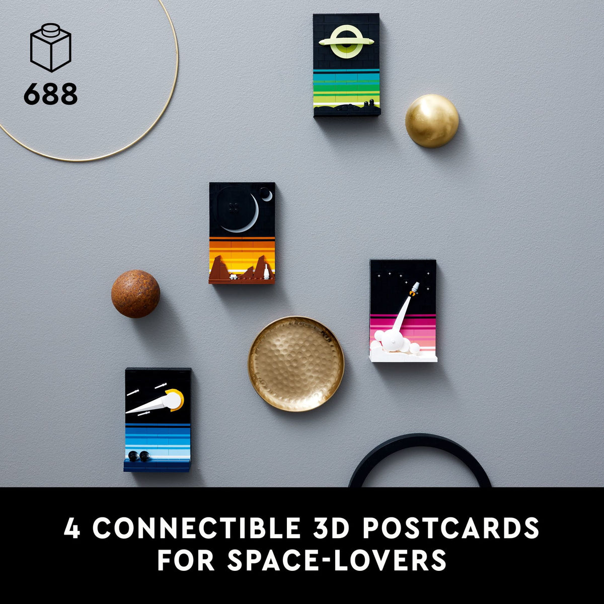 Building Set 4 Connectible 3D Postcard Models R4087