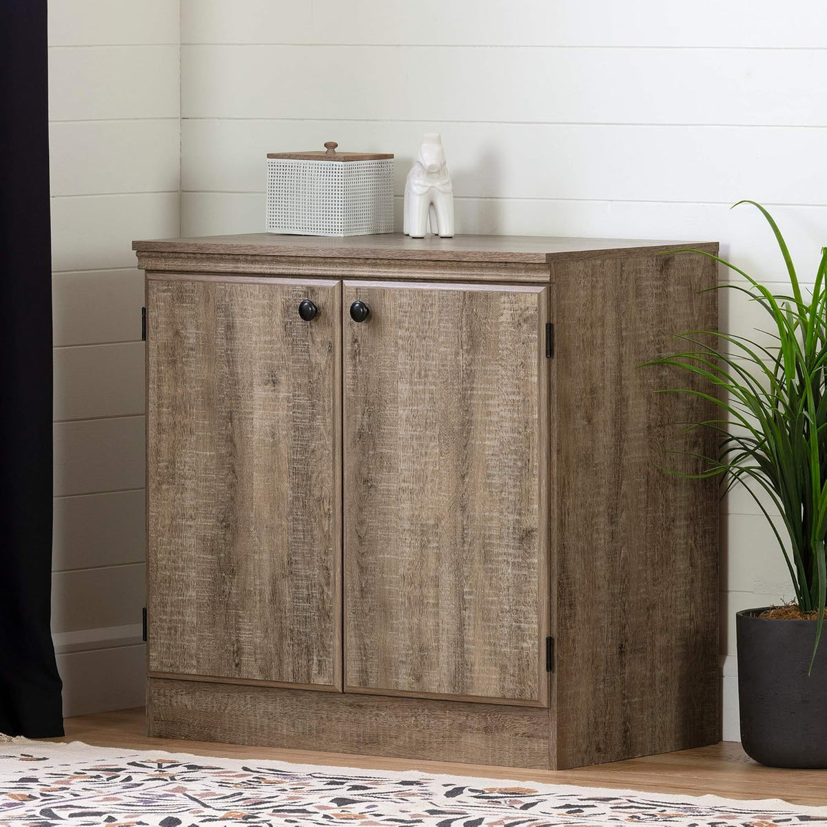 Small 2-Door Storage Cabinet with Adjustable Shelf Y266