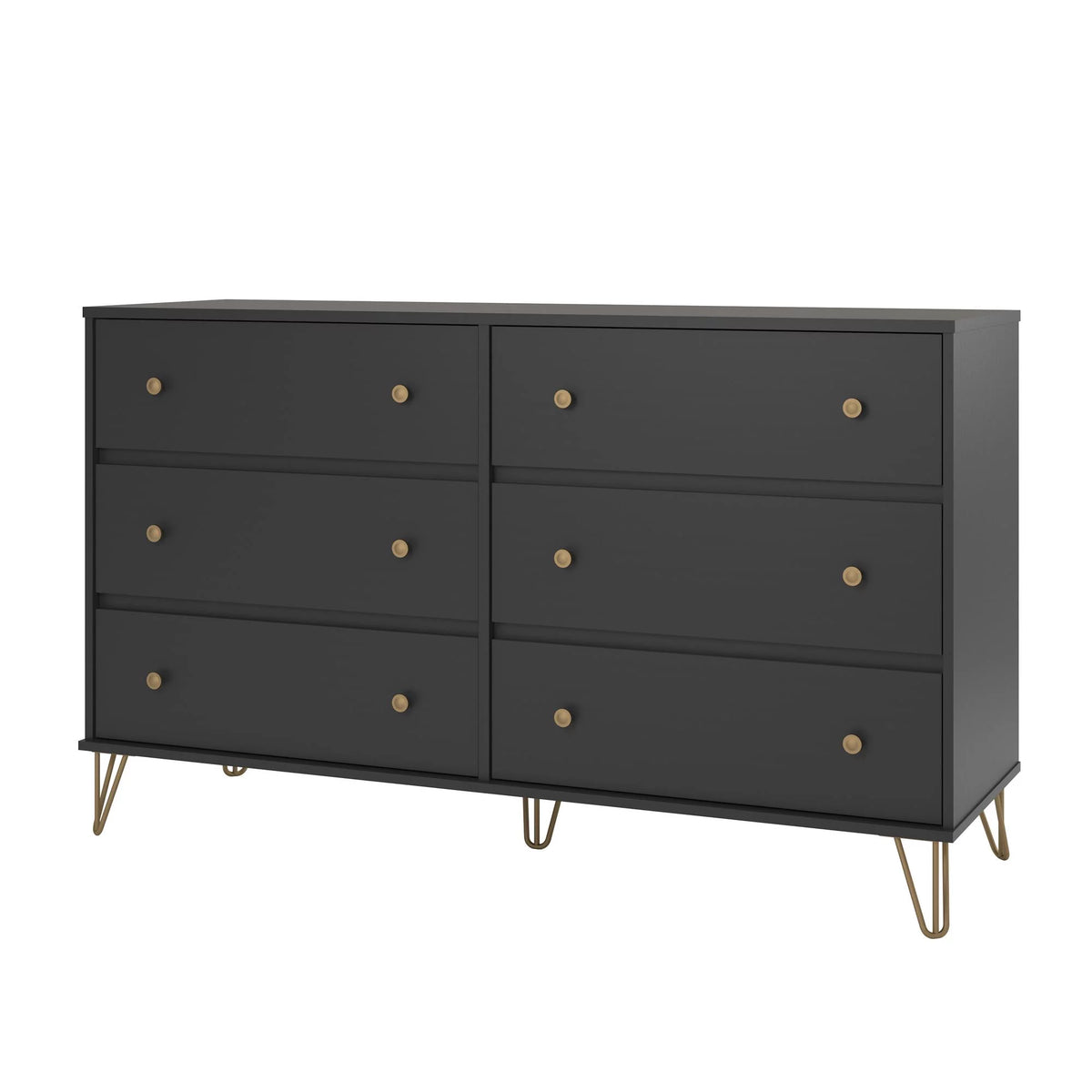 Black 6 Drawer Dresser S44267