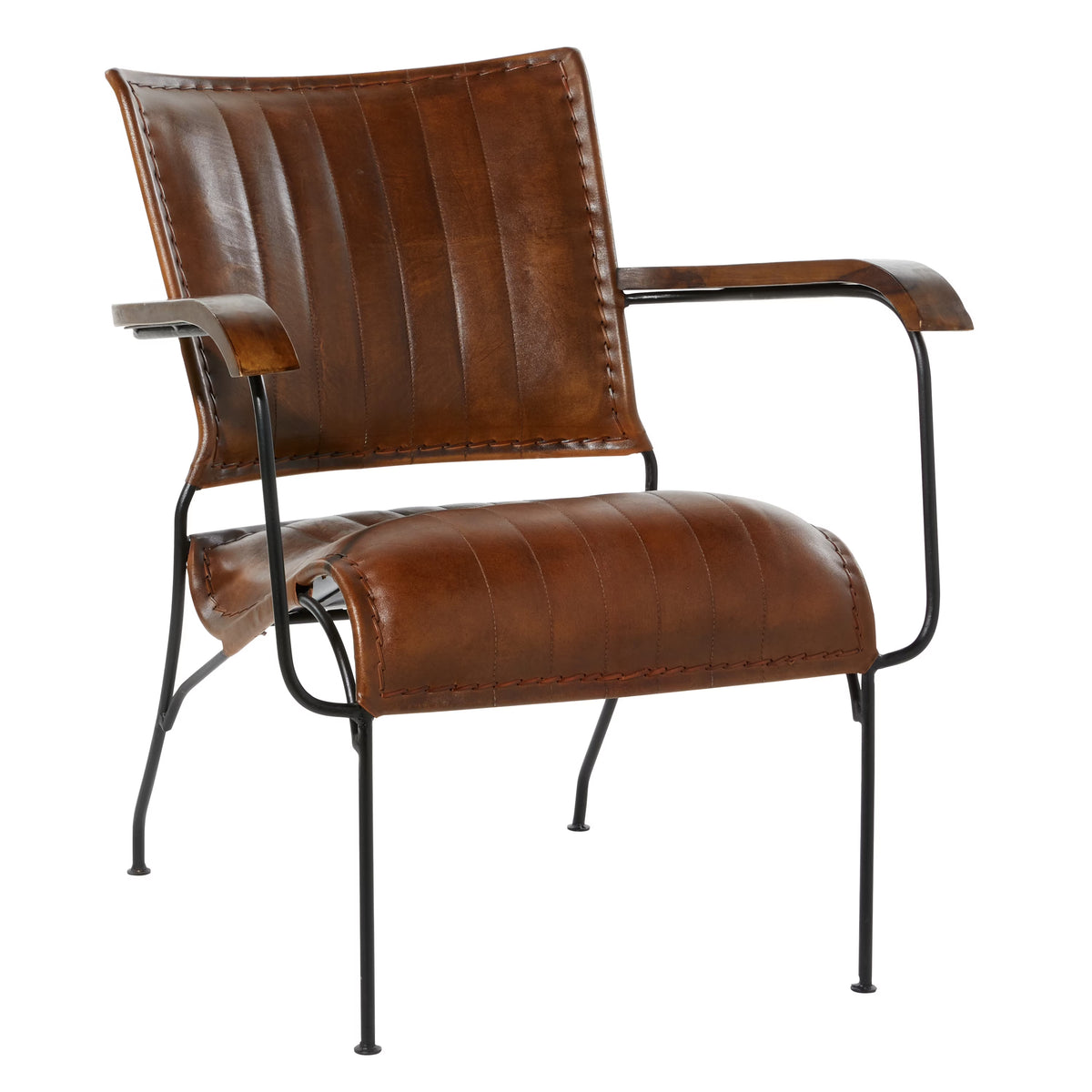 Brown Leather Accent Chair A2211