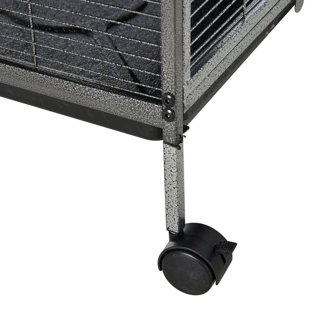 Rolling Small Animal Cage with 4 Platforms and Removable Tray Silver Grey J891