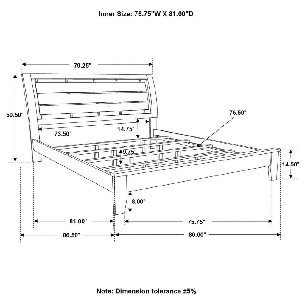 Mod Gray Wood Eastern King Panel Bed G511