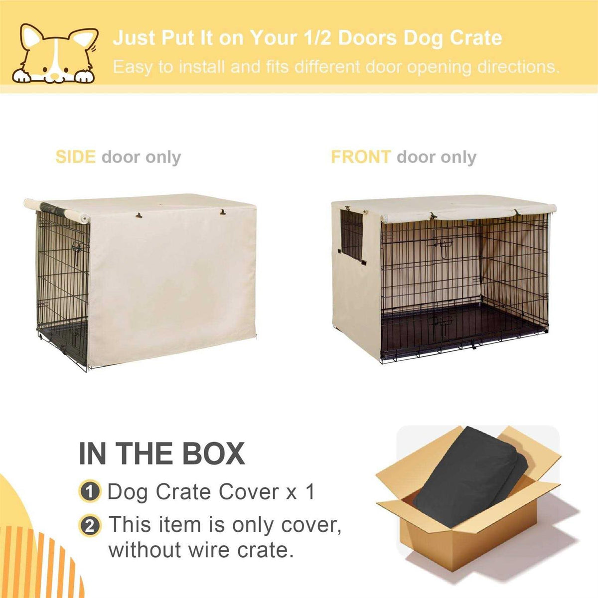 Dog Crate Cover Polyester Pet Kennel Cover O8149