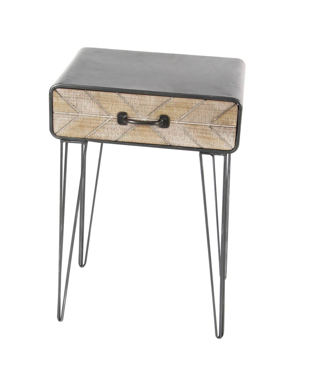 Black Iron and Wood Accent Table V508094