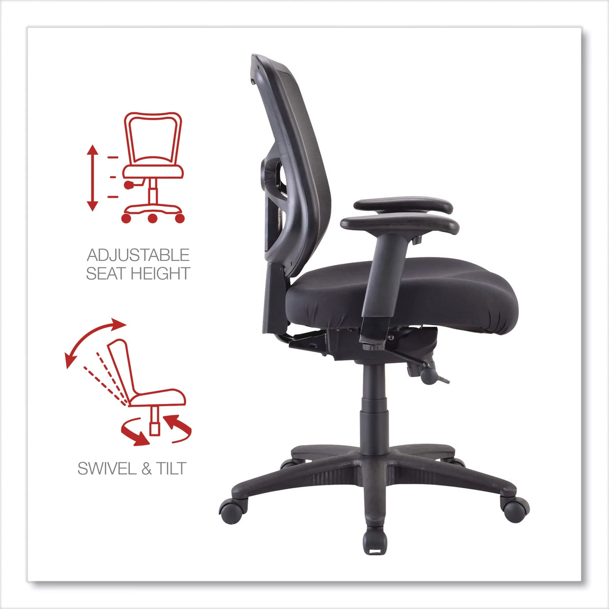 Black Mid-Back Mesh Office Chair L668539