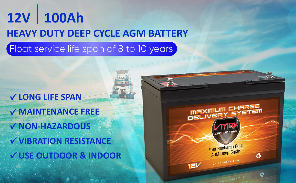 12V 100AH AGM Deep Cycle Group 27 Batteries B57045