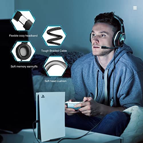 USB Gaming Headset with Microphone Noise Cancelling 7.1 Surround Sound RGB Light K3795