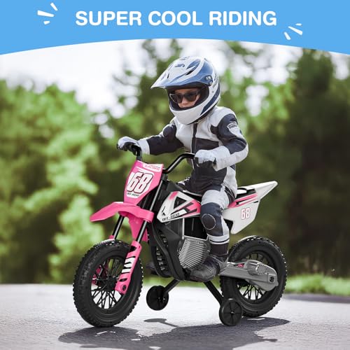 12V Kids Motorcycle with Training Wheels T747280