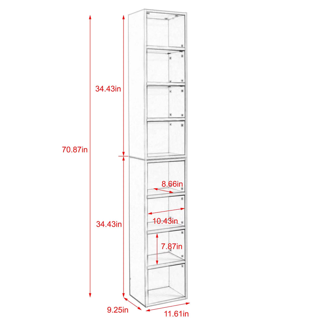 8-Tier Media Tower Rack with Adjustable Shelves C474799