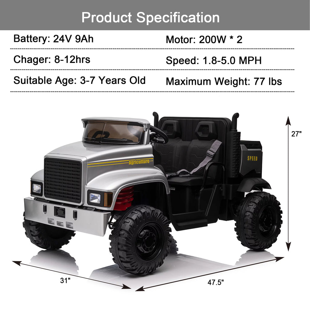 24V 2 Seater Ride on Dump Truck Q426