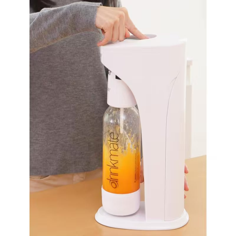 White Sparkling Water and Soda Maker Machine with CO2 Cartridge and Bottle D26654