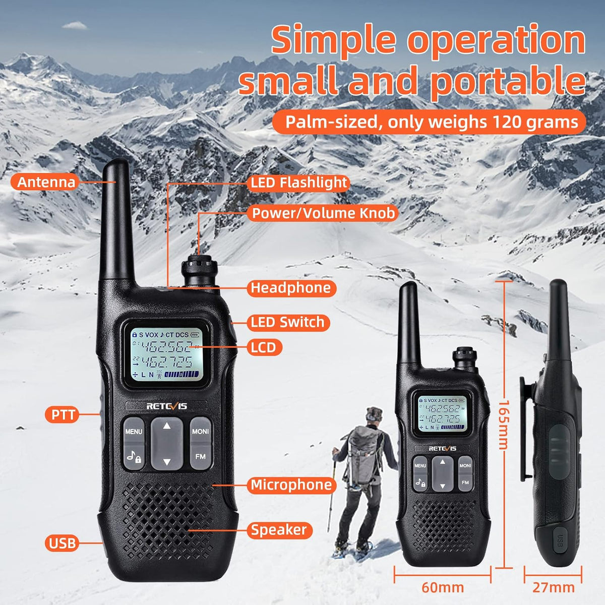 4 Pack Rechargeable Two Way Radio Walkie Talkies L4963