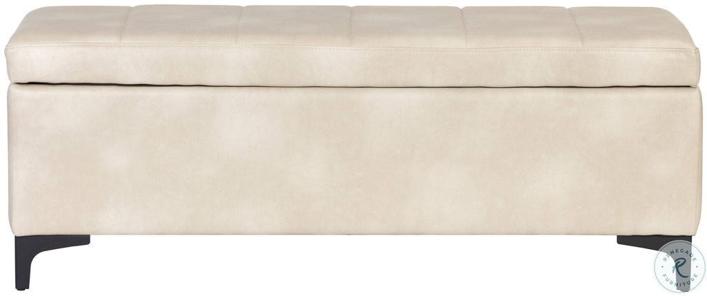 Cream Faux Leather Storage Bench P22268