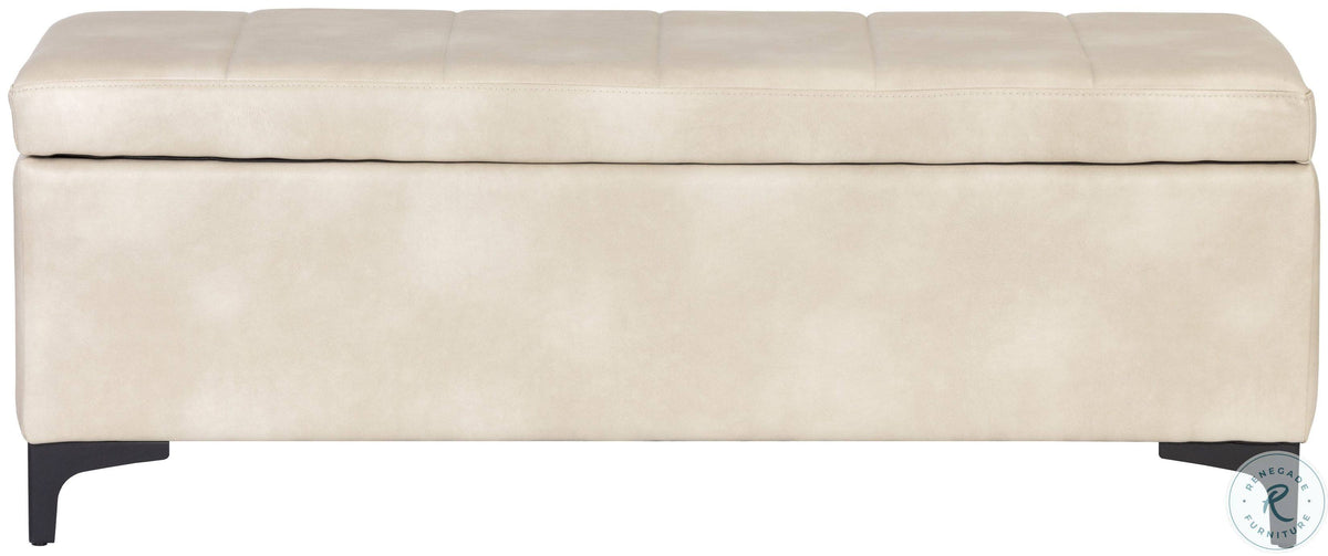 Cream Faux Leather Storage Bench P22268