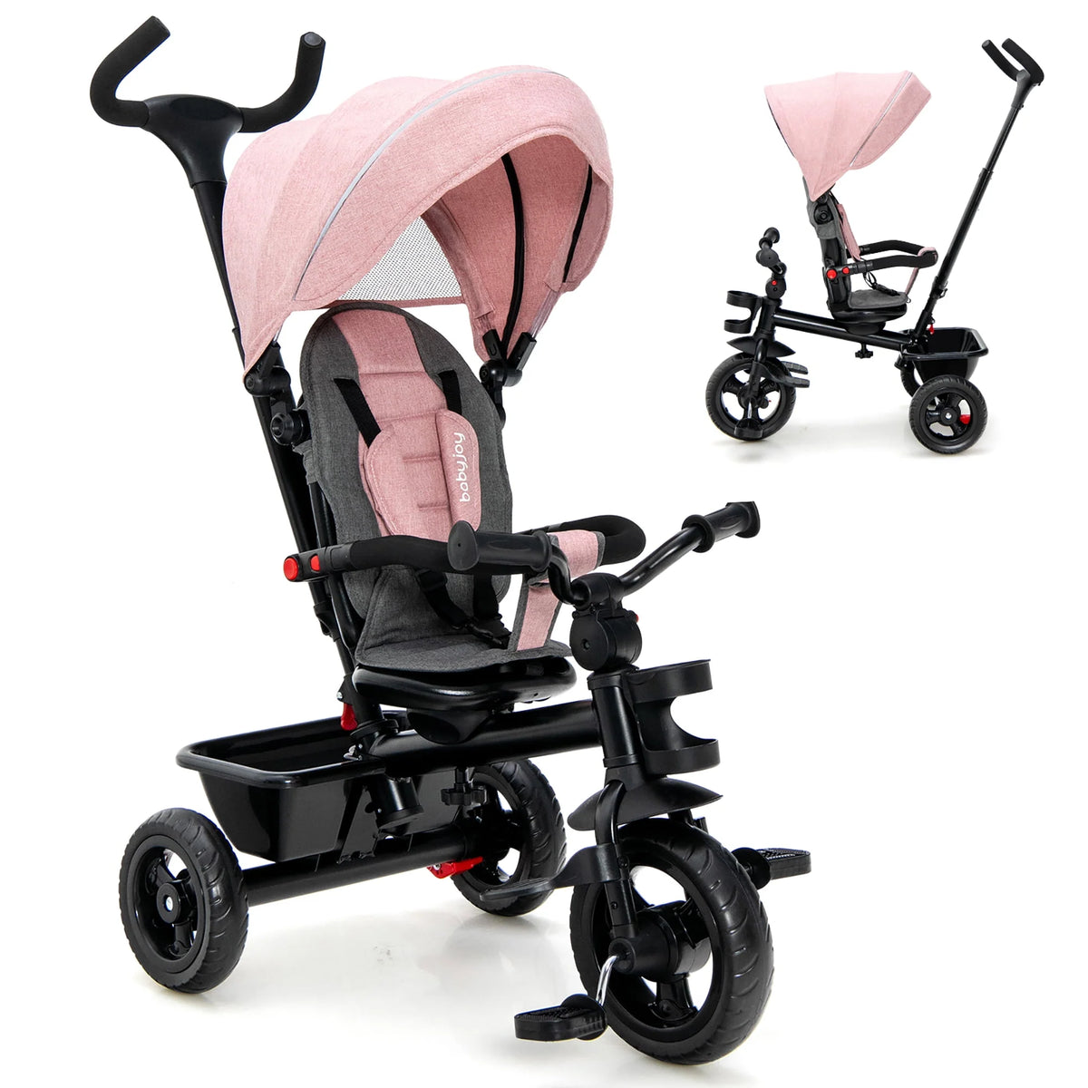 4-in-1 Baby Tricycle Pink T725046