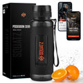 1100ml Sports Water Bottle with Strainer (Black) I885