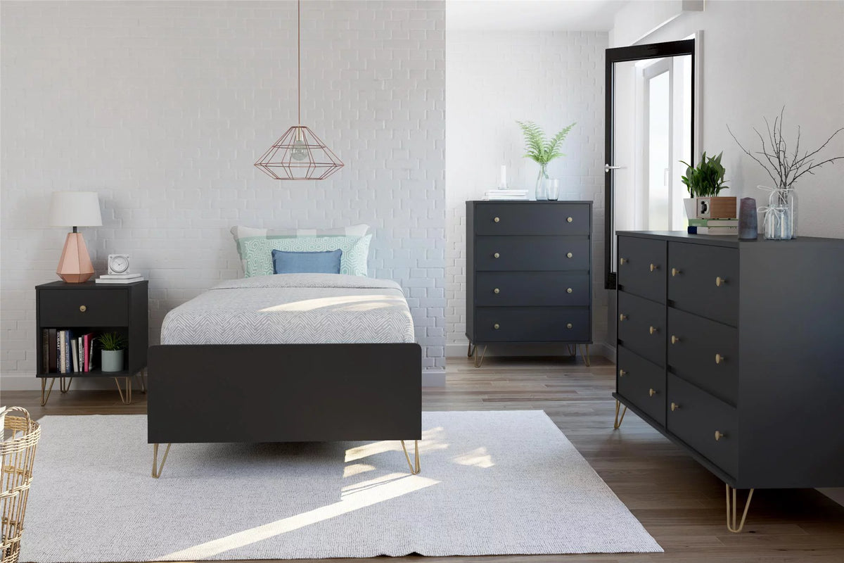 Black 6 Drawer Dresser S44267
