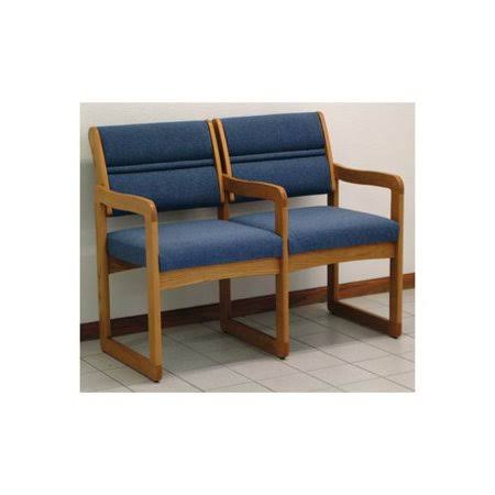 Black Two Seater Chair with Center Arms I14943