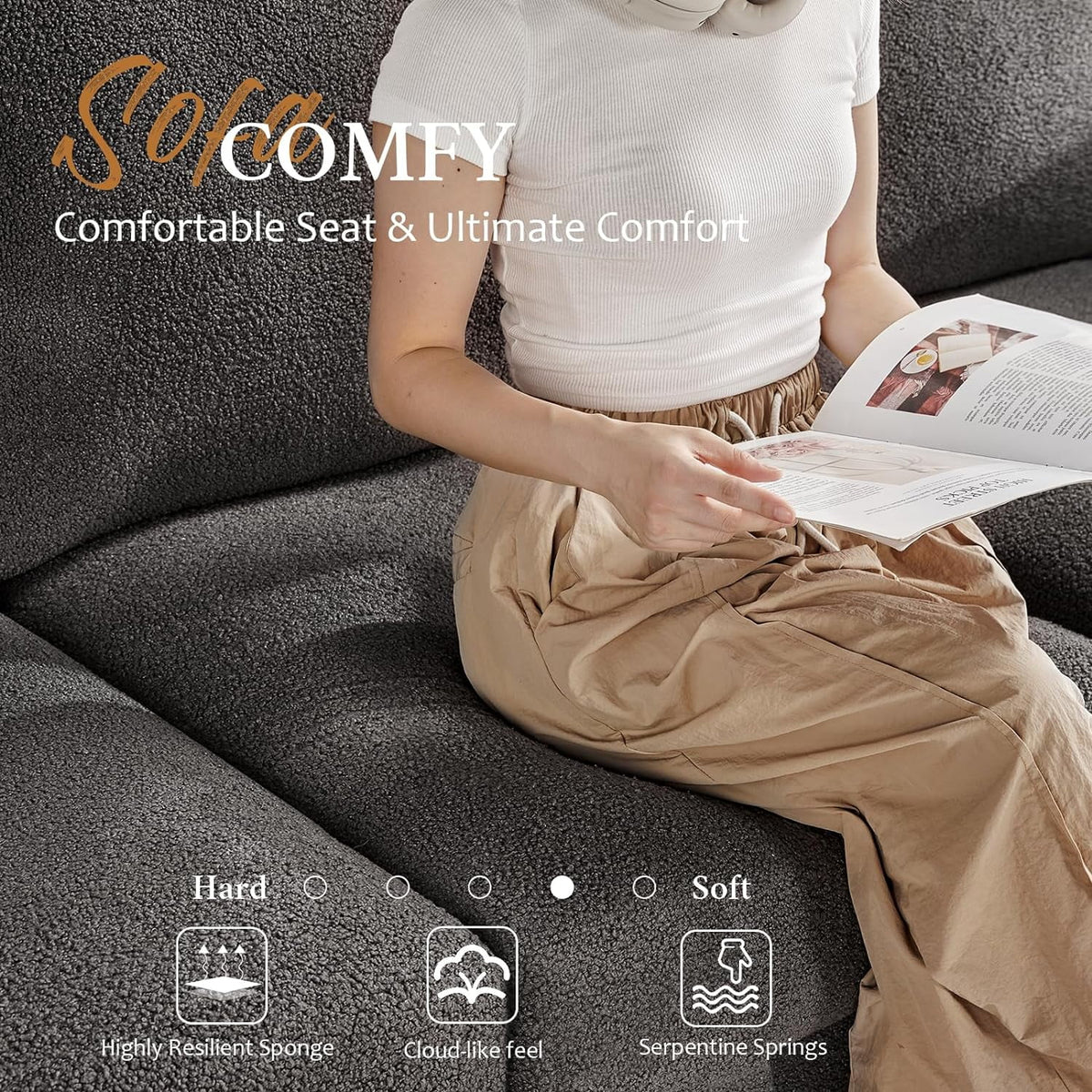 Grey Chenille 3 Seater Sofa I93989