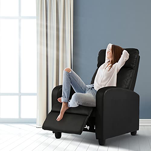 Black PU Leather Massage Recliner Chair with Footrest Z5638