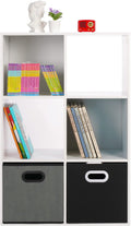 White 6-Cube Wooden Storage Organizer S893193