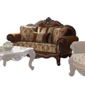 Cherry Oak Fabric Loveseat with 4 Pillows P695483