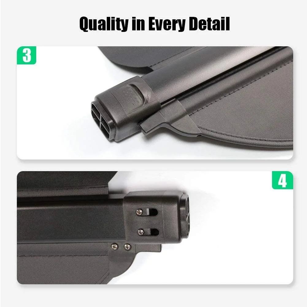 Retractable Cargo Cover for Subaru Forester SUV, Black Rear Trunk Privacy Shade I3868