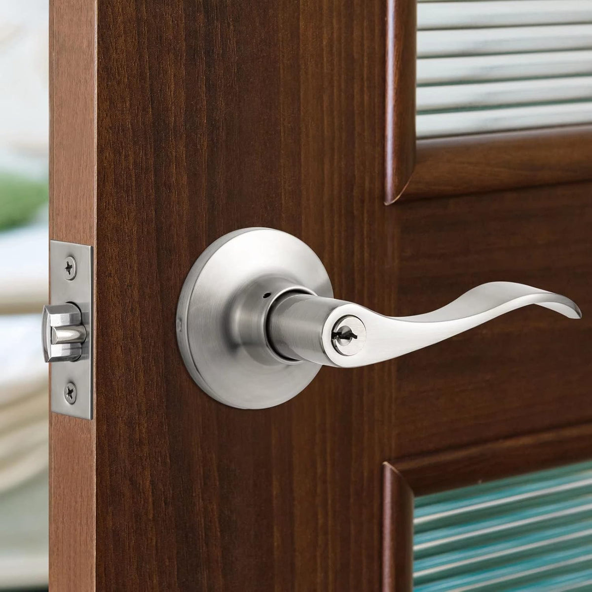 2 Pack Oil-Rubbed Bronze Front Door Handle with Lock and Key Entry Lockset Q27105