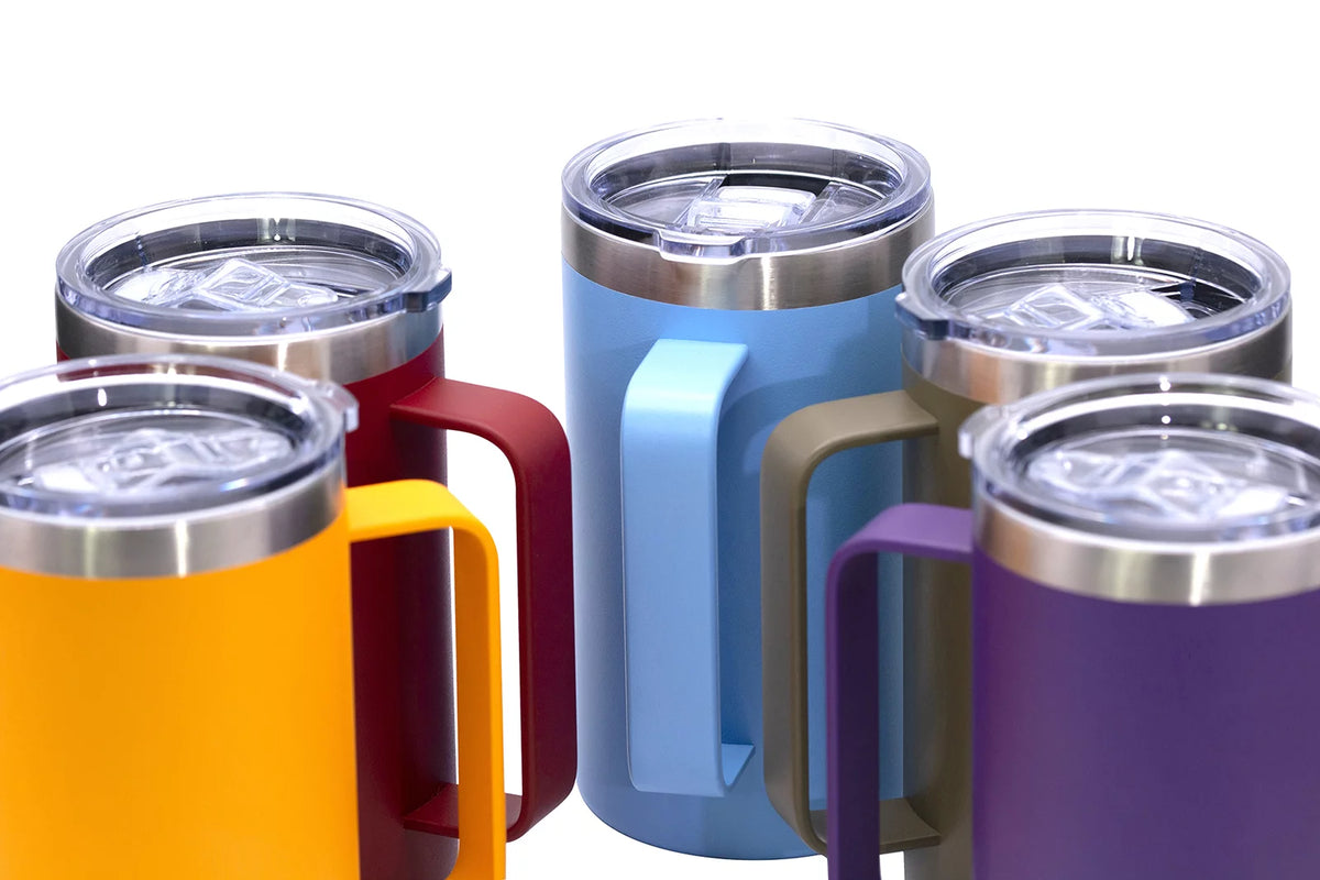 24 oz Stainless Steel Insulated Tumbler with Handle and Lid K501807