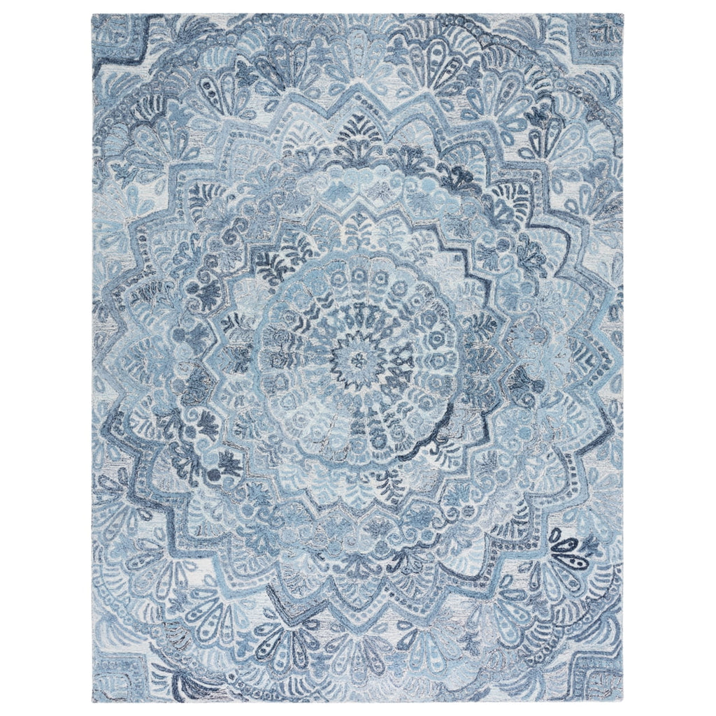 Blue / Ivory Handmade Rug L2564