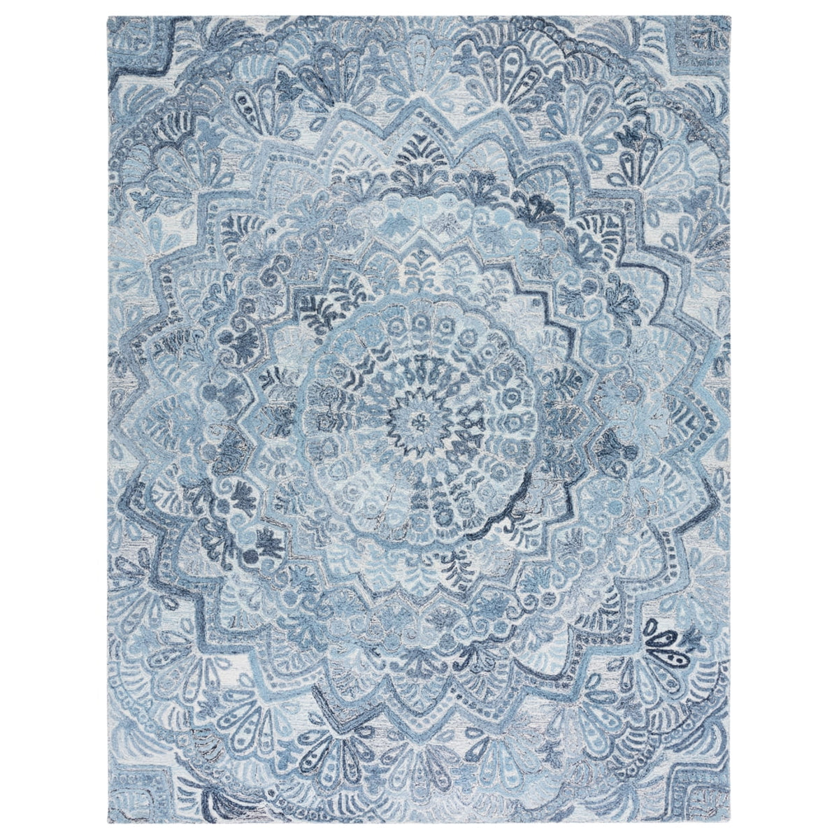 Blue / Ivory Handmade Rug L2564