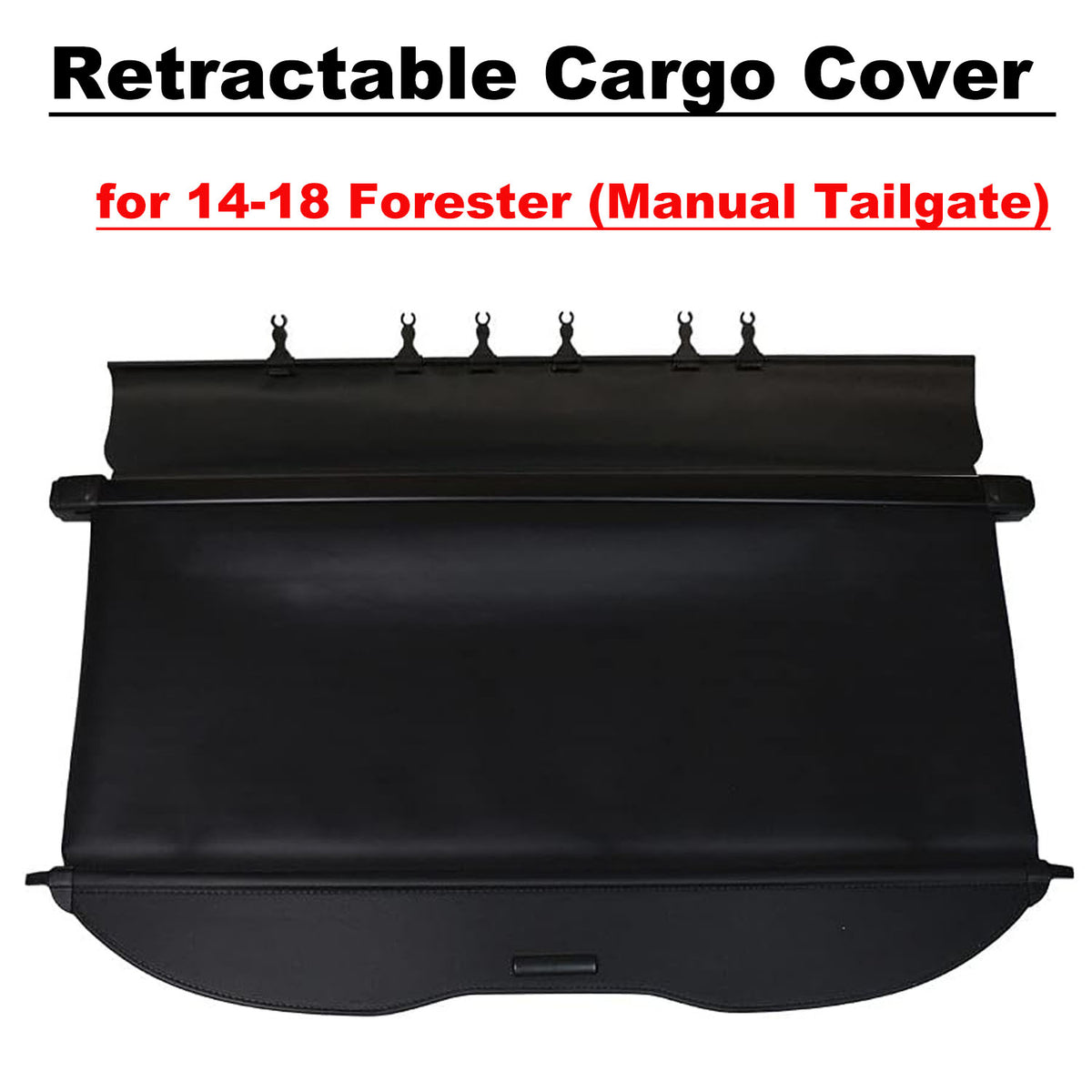 Retractable Cargo Cover for Subaru Forester SUV, Black Rear Trunk Privacy Shade I3868