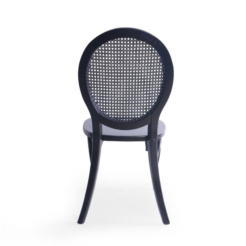 Matte Black Elm Wood Dining Chair Set of 2 U565
