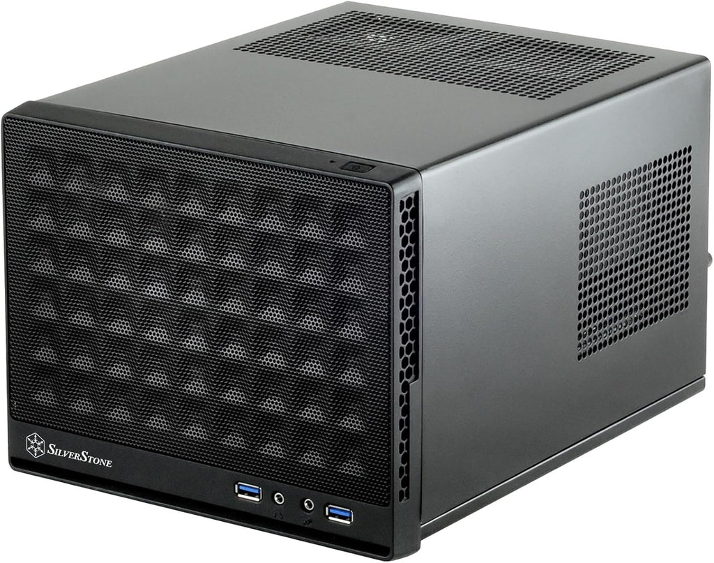 White & Black Mini-ITX Computer Case with Mesh Front Panel T929895