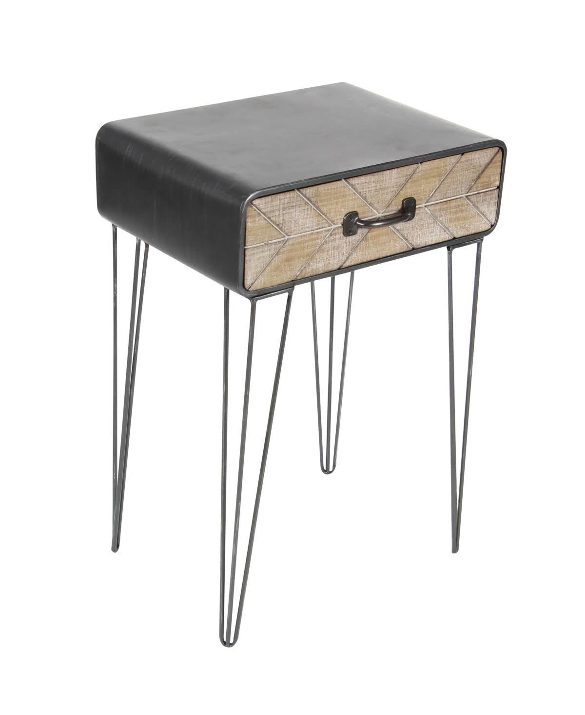Black Iron and Wood Accent Table V508094