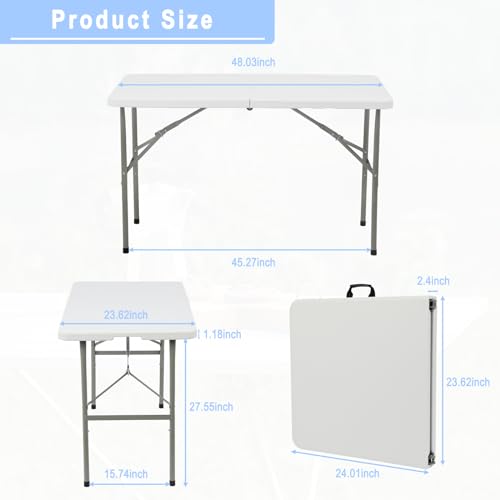 6FT White Portable Plastic Folding Table I2602