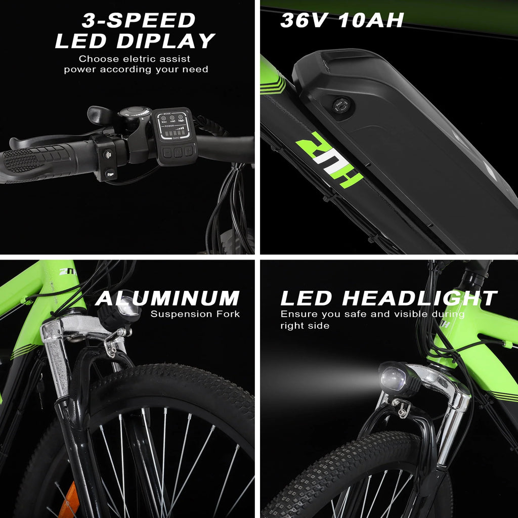 Electric Mountain Bike 350W 21 Speed Black I637256