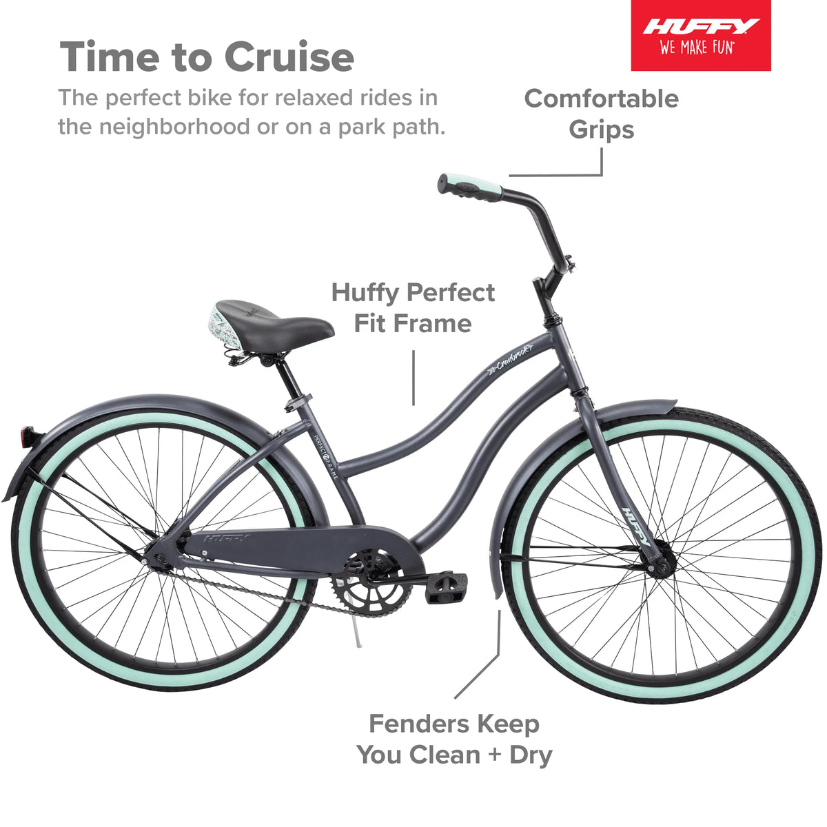 26 inch Gray Cruiser Bike J6745