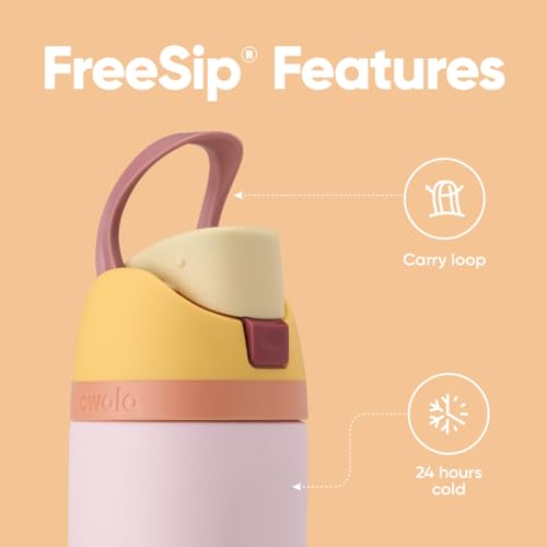 Kids Insulated Stainless Steel Water Bottle with Straw, 16 oz U433