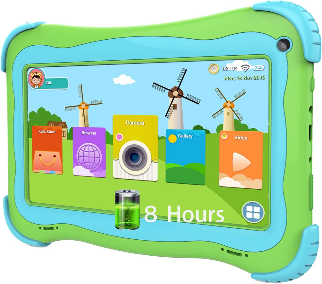 Kids Tablet 8 inch Android 10.0 Tablet, 2GB RAM 32GB ROM, Quad Core Processor, IPS HD Display, Dual Cameras, WiFi Tablet with Case B143