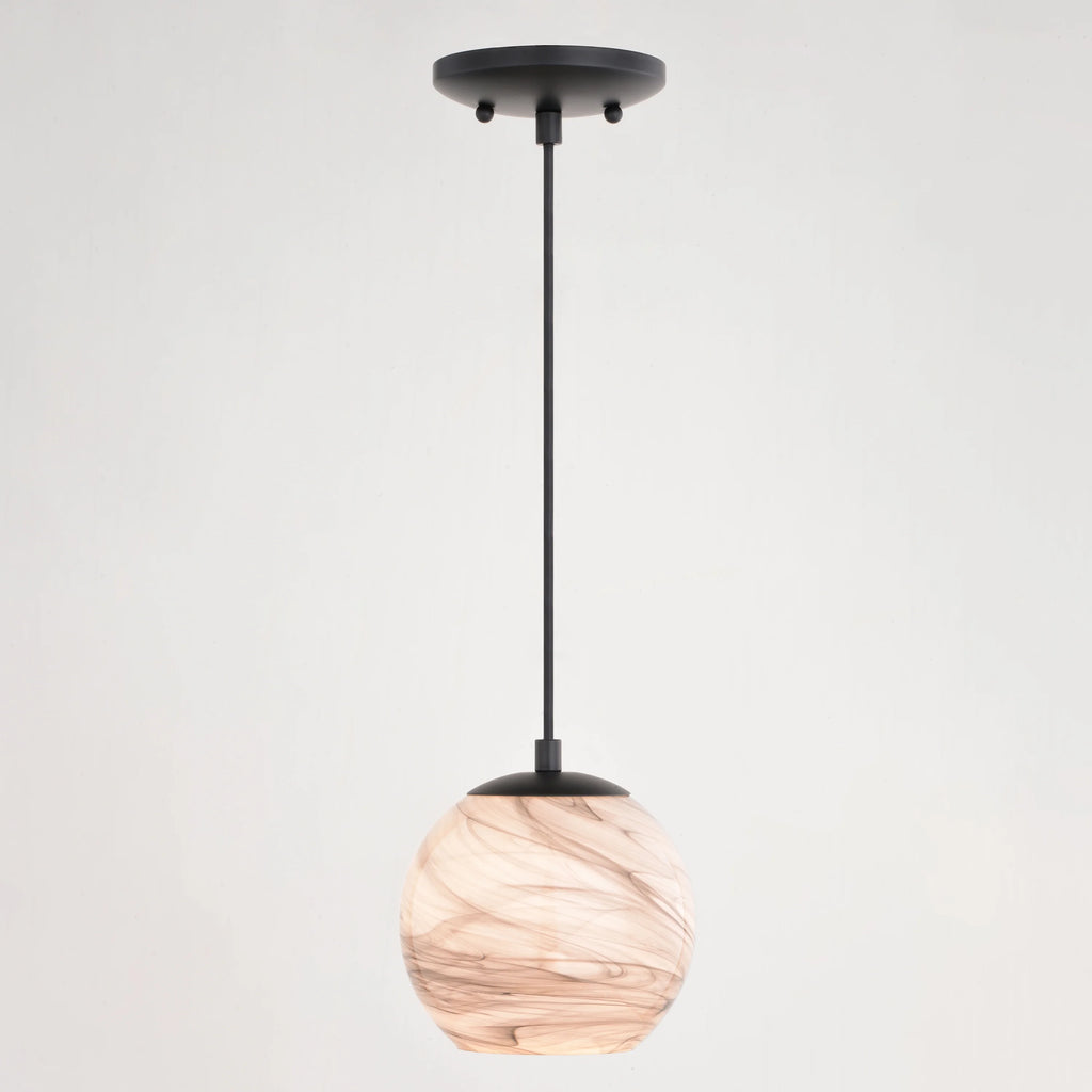Matte Black Art Glass Mini Pendant Ceiling Light C36253