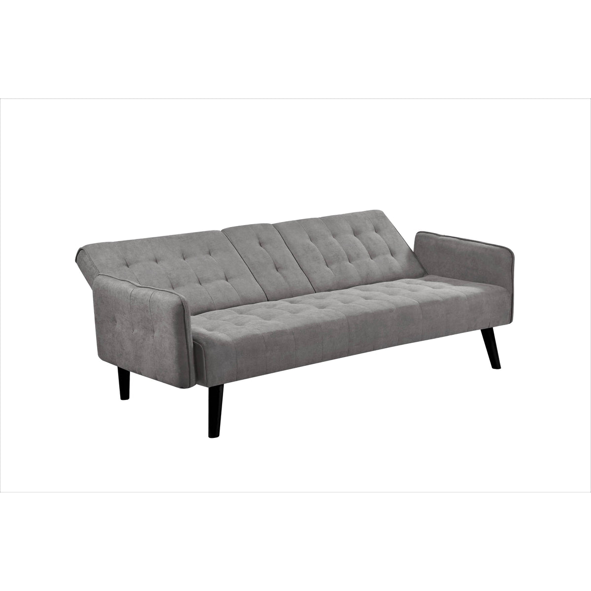 Grey Tufted Upholstered Futon Sleeper C46518