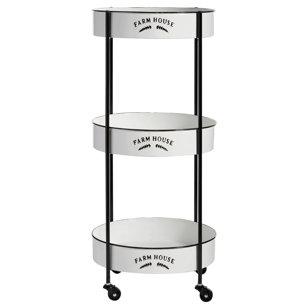 White Metal Storage Cart T14128