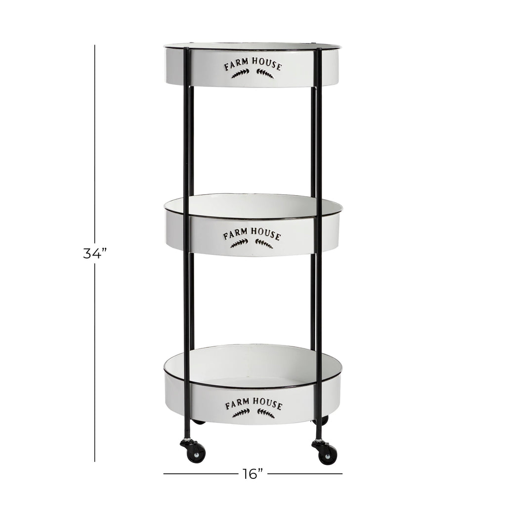 White Metal Storage Cart T14128