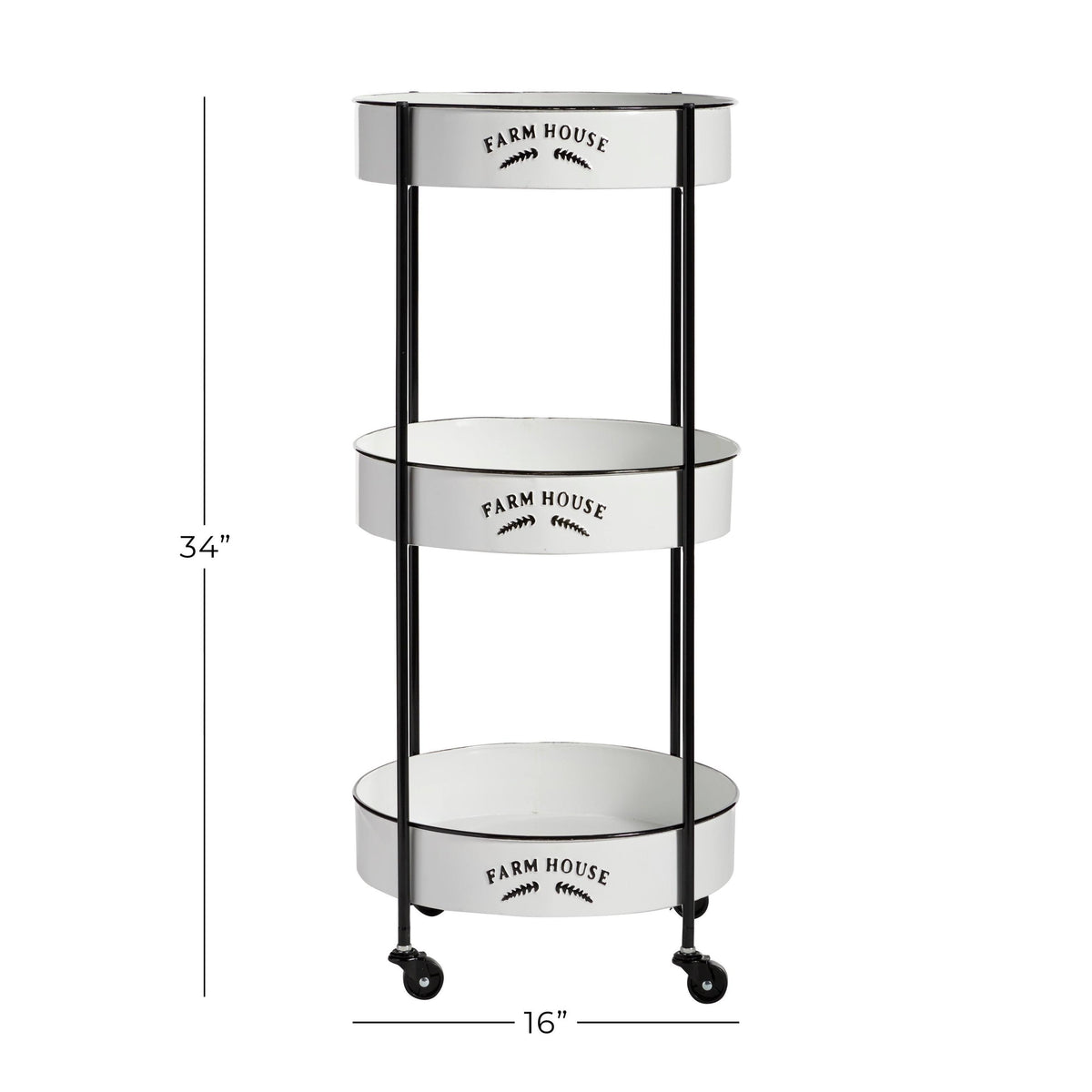 White Metal Storage Cart T14128
