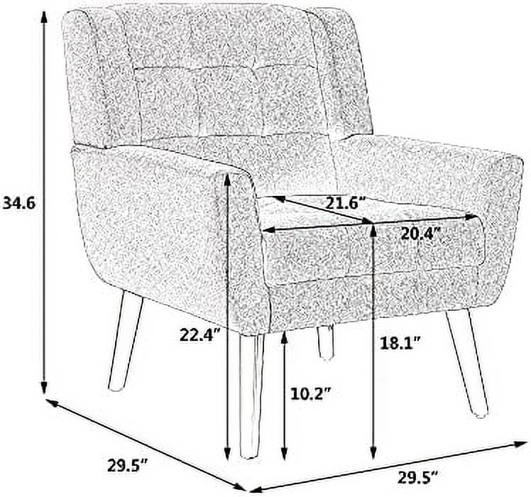 Yellow Upholstered Fabric Accent Chair with Arms E9546