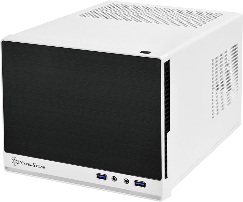 White & Black Mini-ITX Computer Case with Mesh Front Panel T929895
