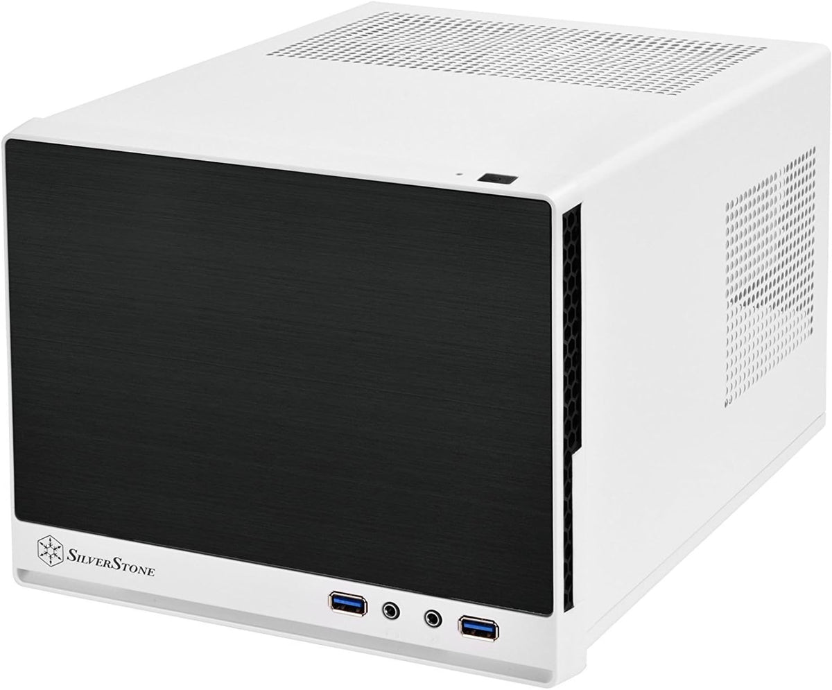 White & Black Mini-ITX Computer Case with Mesh Front Panel T929895