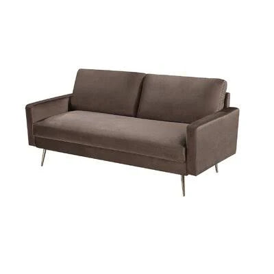 Brown Velvet Square Arm Sofa Z77114