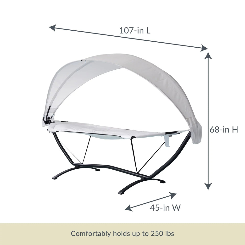 Steel Frame Lounger With Canopy L35140